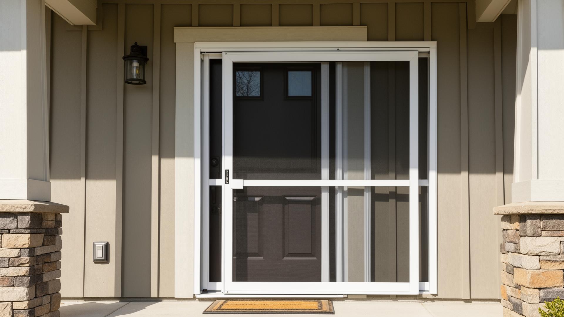 Retractable screen door installation for single door entry